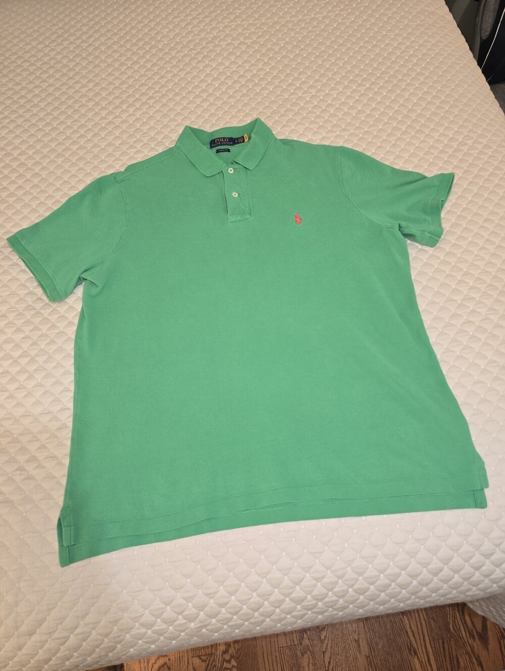 Lg - Ralph Lauren Polo Men's Bright Green W/Orange Logo (PRISTINE CONDITION)